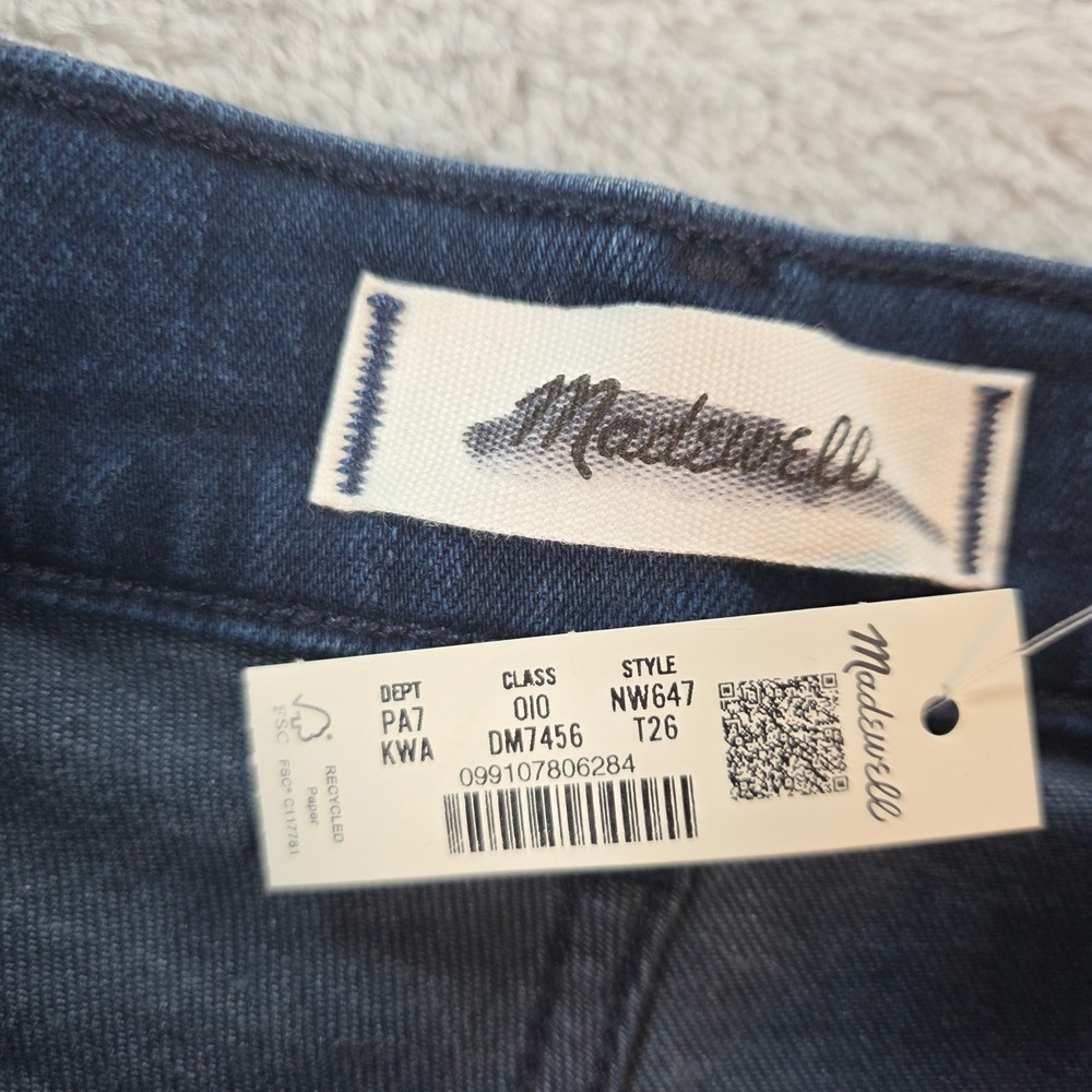 Madewell Women 26 Tall Kingston Wash Flared Wide Leg Cropped Jeans High Rise - Picture 8 of 13